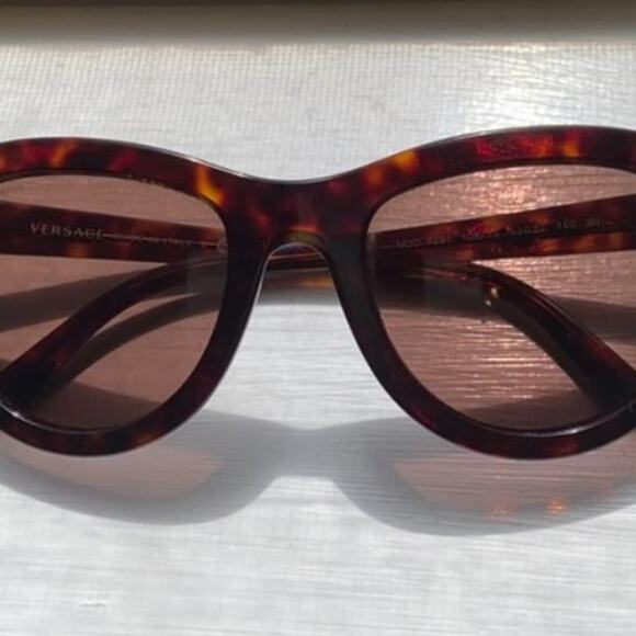Versace Sunglasses BROWN Tortoiseshell Classic Luxe Designer Round Cat Eye $800 - Picture 11 of 14